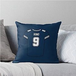 Tony Romo Away Jersey Throw Pillows