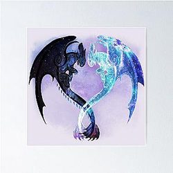 Dragon Heart Toothless and Light Fury Poster