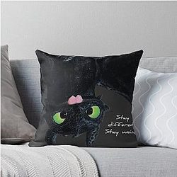 Toothless Upside Down Sticker Throw Pillow