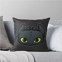Toothless sweatshirt throw pillow