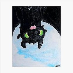 Toothless Upside Down Flight Photographic Print