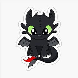 Baby Dragon Kids Night Fury How to Train Dragon Sticker