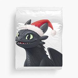 Christmas Toothless Dragon Duvet Cover
