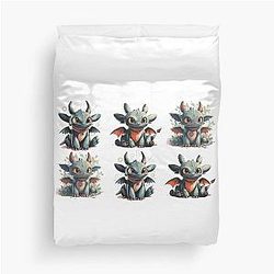 Cute dancing toothless duvet cover