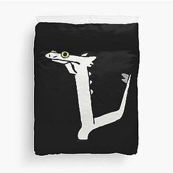 Toothless TikTok meme white duvet cover