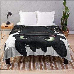 Upside Down Toothless Throw Blanket