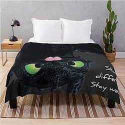 Toothless Upside Down Sticker Throw Blanket