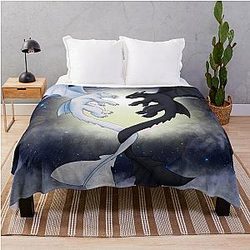 Toothless and Light Fury Throw Blanket