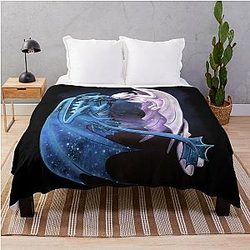 Dragon Heart - Starry Dragons - Toothless and Light Fury Throw Blanket