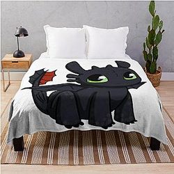 Toothless Night Fury Throw Blanket