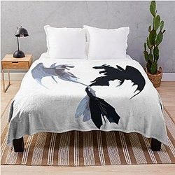Toothless and Light Fury Fan Art Throw Blanket