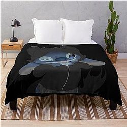 Stitch in hoodie toothless Throw Blanket