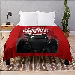 Toothless Christmas Throw Blanket