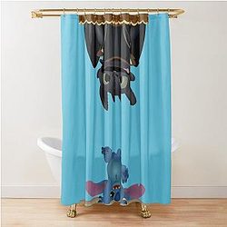 Besties are as mad as each other - Stitch and Toothless Shower Curtain
