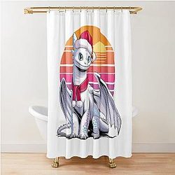 Christmas Toothless Dragon Shower Curtain