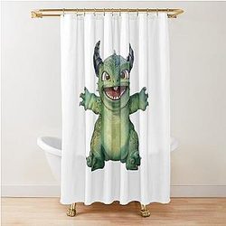 Funny green Dragon dancing Lizard black dancing toothless httyd Cas van de Pol The toothless dance Sticker Shower Curtain