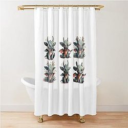 Cute dancing toothless shower curtain