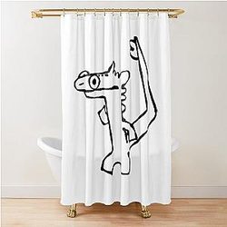 Dancing toothless shower curtain