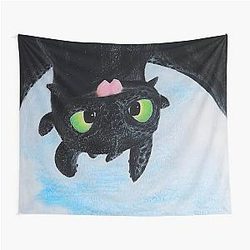 Toothless Upside Down Flight Tapestry