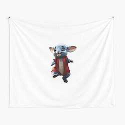 Dancing Toothless Delight Whimsical Art Tapestry