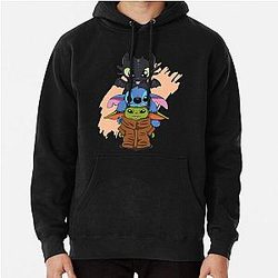 Chibi Toothless Stitch and Cute Baby Essential Pullover Hoodie cleaning, no changes