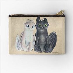 Toothless and his Light Fury Zipper Pouch