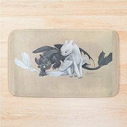 Toothless and Light Fury Bath Mat