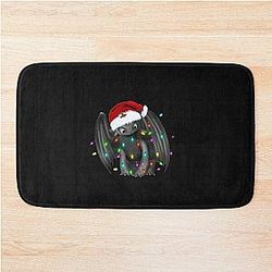 Toothless Dragon Santa Christmas Light Shirts Bath Mat