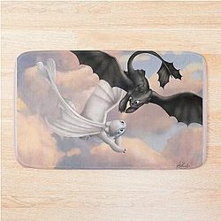 Toothless and his dragon Bath Mat