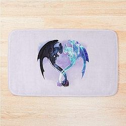 Dragon Heart of Toothless and Light Fury Bath Mat