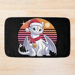 Christmas Toothless Dragon Retro Bath Mat