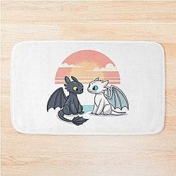 Toothless And Night Fury Light Fury Bath Mat