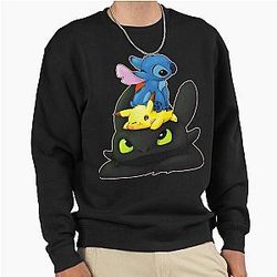 Chibi Stitch & Toothless Classic Pullover Sweatshirt