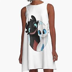 Toothless Night Fury Light Fury A-Line Dress