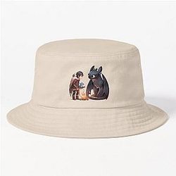 Hiccup and Toothless with a baby at a fire hat