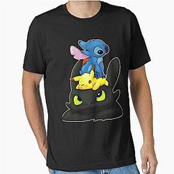 Chibi Stitch Piak & Toothless Classic Essential T-Shirt