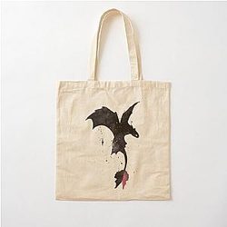 Splatter Toothless Dragon Cotton Tote Bag