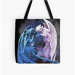 Dragon Heart - Starry Dragons Tooth less Light Fury All Over Print Tote Bag
