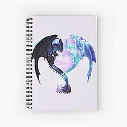 Dragon Heart of Toothless and Light Fury Spiral Notebook
