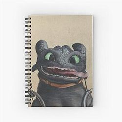 Toothless Prismacolor Pencil Drawing Spiral Notebook