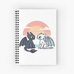 Toothless Night Fury Light Fury Spiral Notebook