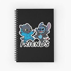 Stitch and Toothless are friends Spiral Notebook