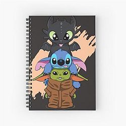 Chibi Toothless Stitch Cute Baby Essential Spiral Notebook