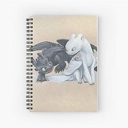 Toothless and Light Fury Spiral Notebook