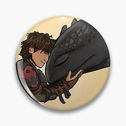 Hiccup and Toothless Sticker Pin