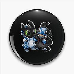 Stitch and Toothless Change Uniform Pin