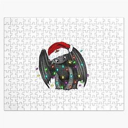 Toothless Dragon Christmas Lights Shirts Jigsaw Puzzle