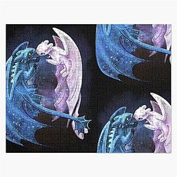 Dragon Heart - Starry Dragons Toothless and Light Fury Jigsaw Puzzle