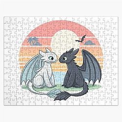 Toothless, Night Fury, Light Fury Jigsaw Puzzle