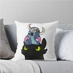 Toothless And Stitch Throw Pillow